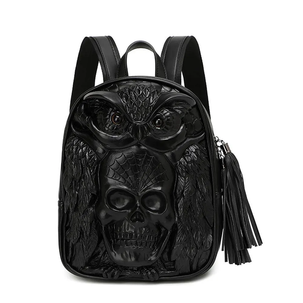 3D Skull Backpack ,3D Skull Owl Small Backpack