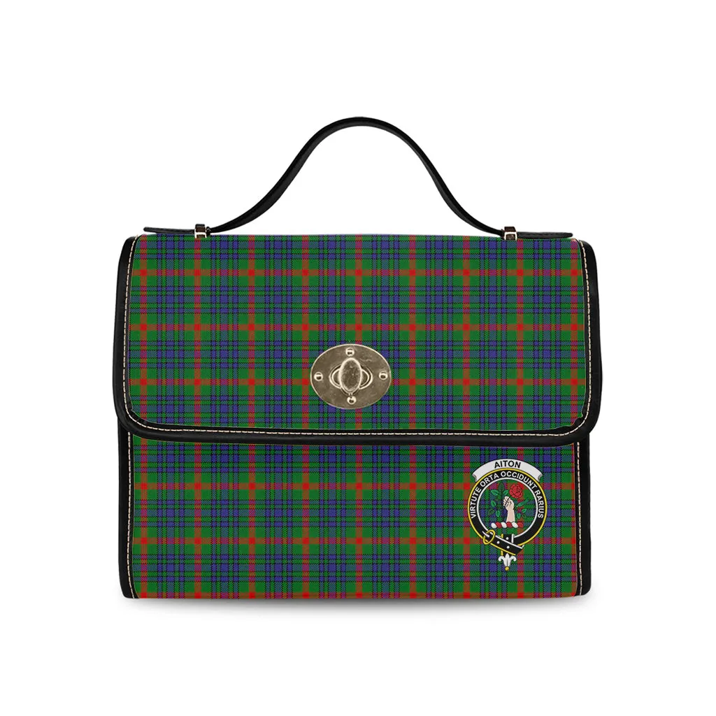 Aiton Tartan Waterproof Canvas Bag with Family Crest