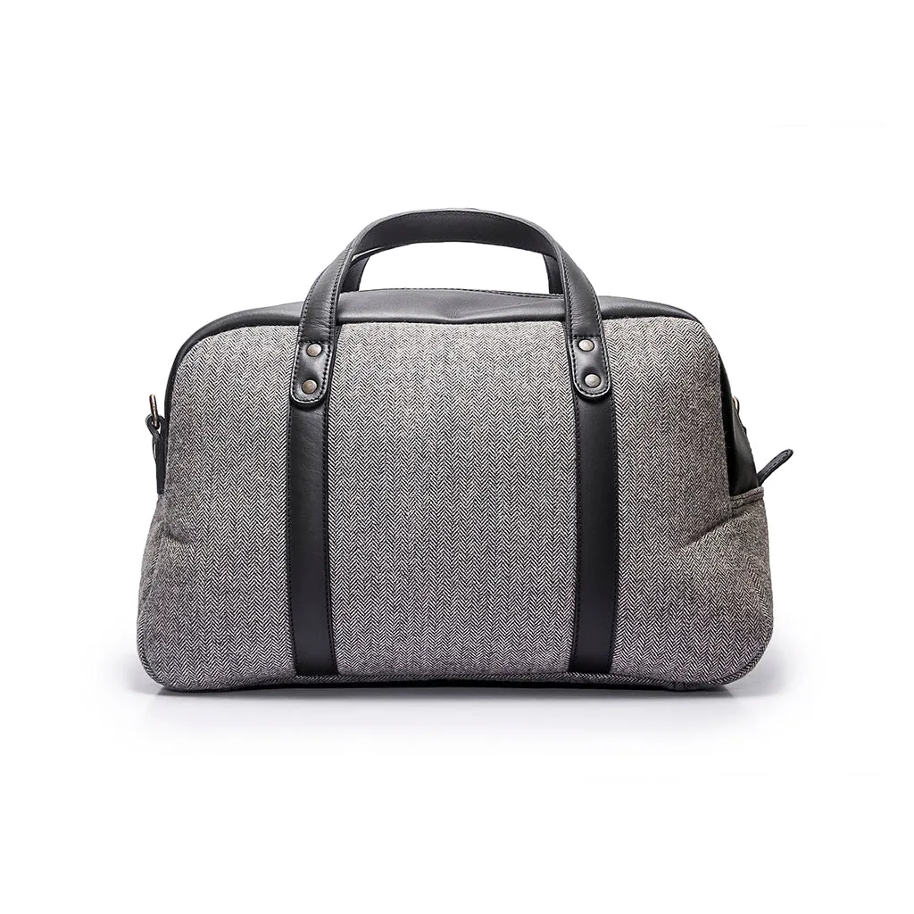 Albatross Weekender - Gray Herringbone | Black Leather