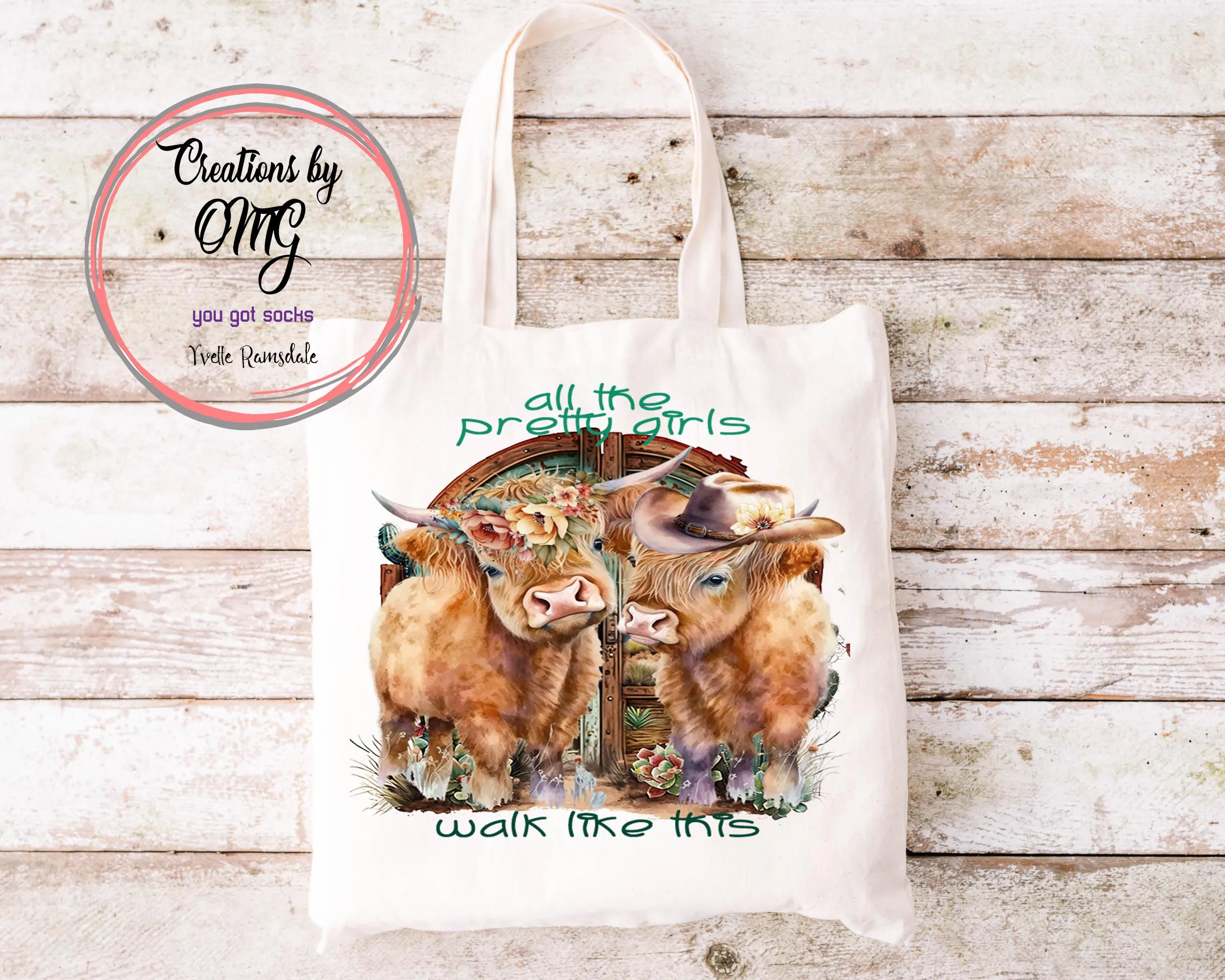 All the pretty girls walk like this tote bag/book bag