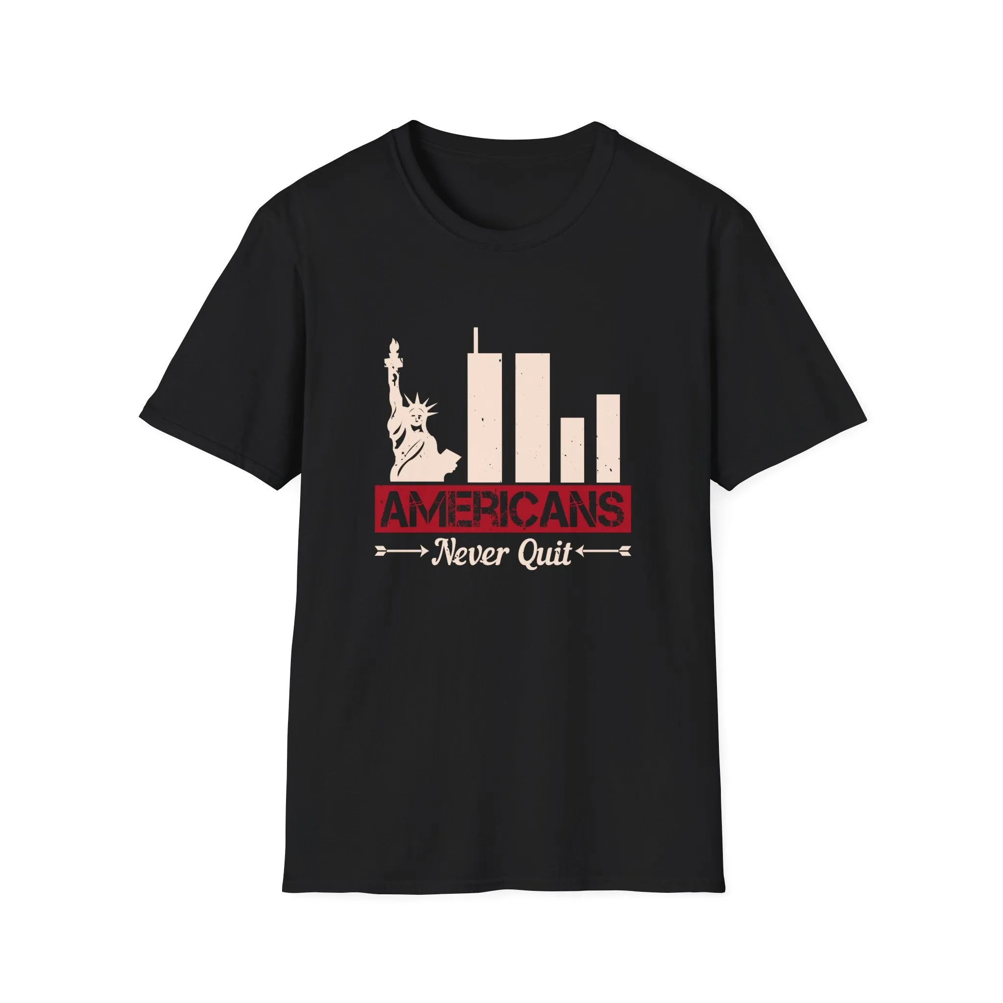 Americans Never Quit, Men's Lightweight Fashion Tee