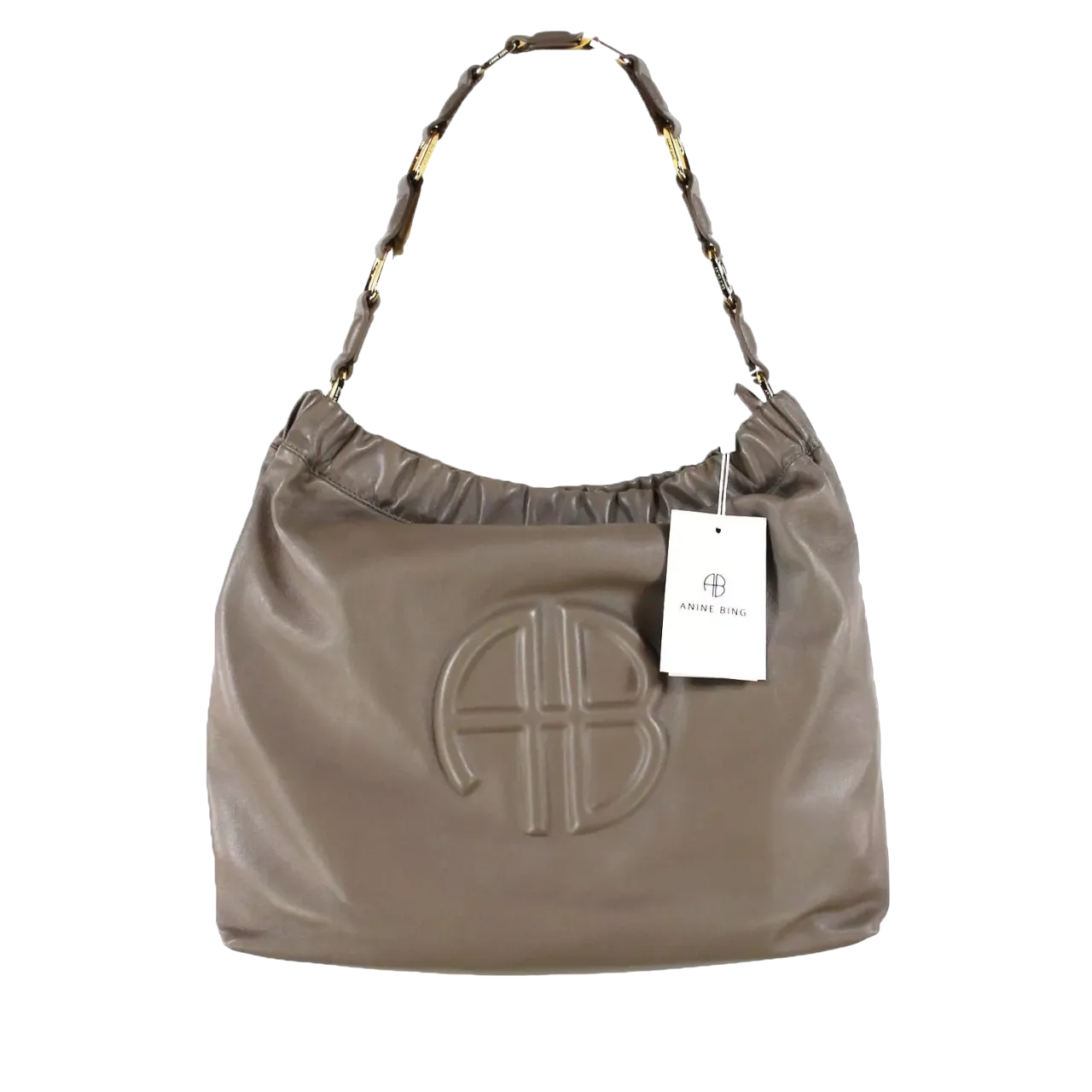 Anine Bing Taupe Chain Strap Shoulder Bag