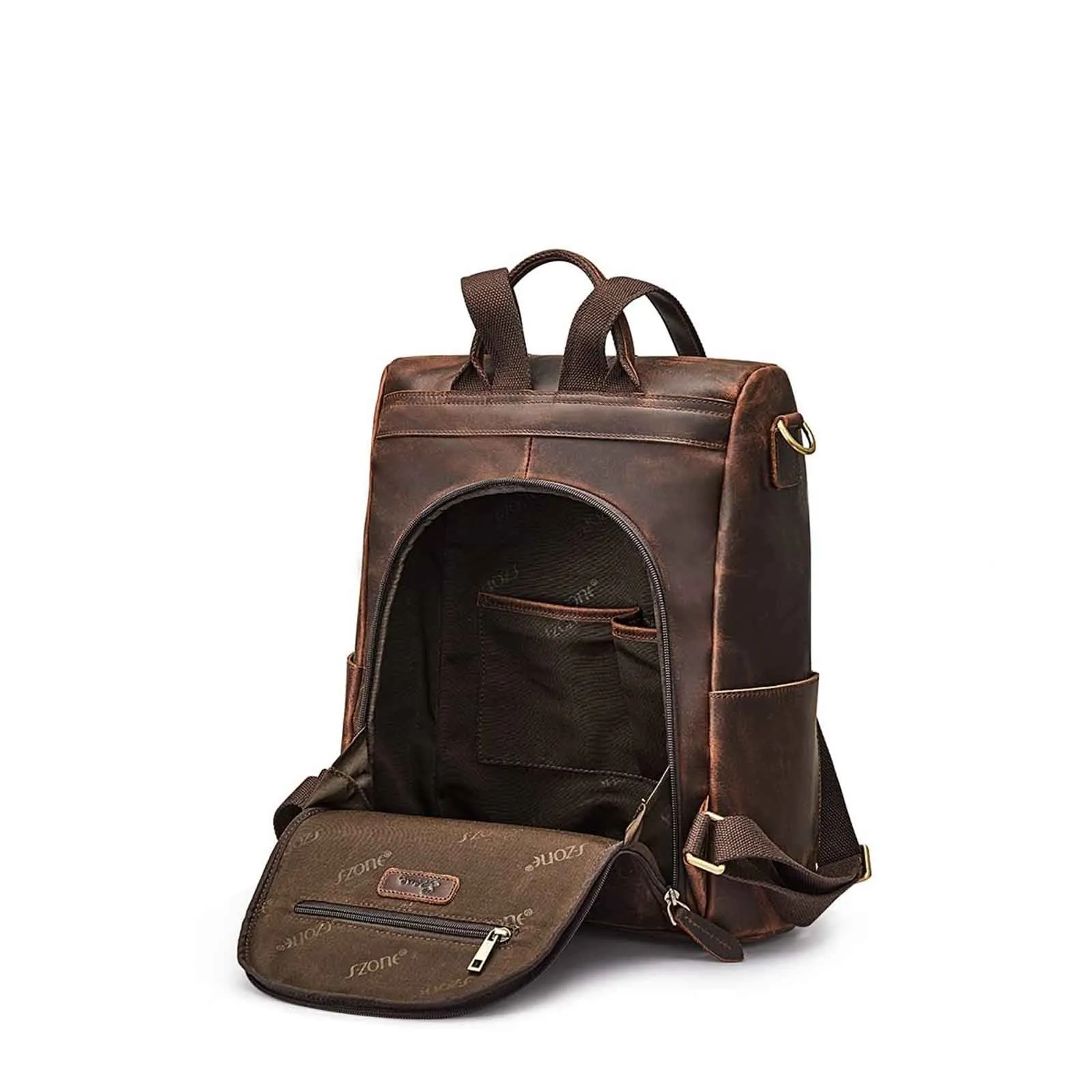 Anti-Theft Vintage Leather Backpack