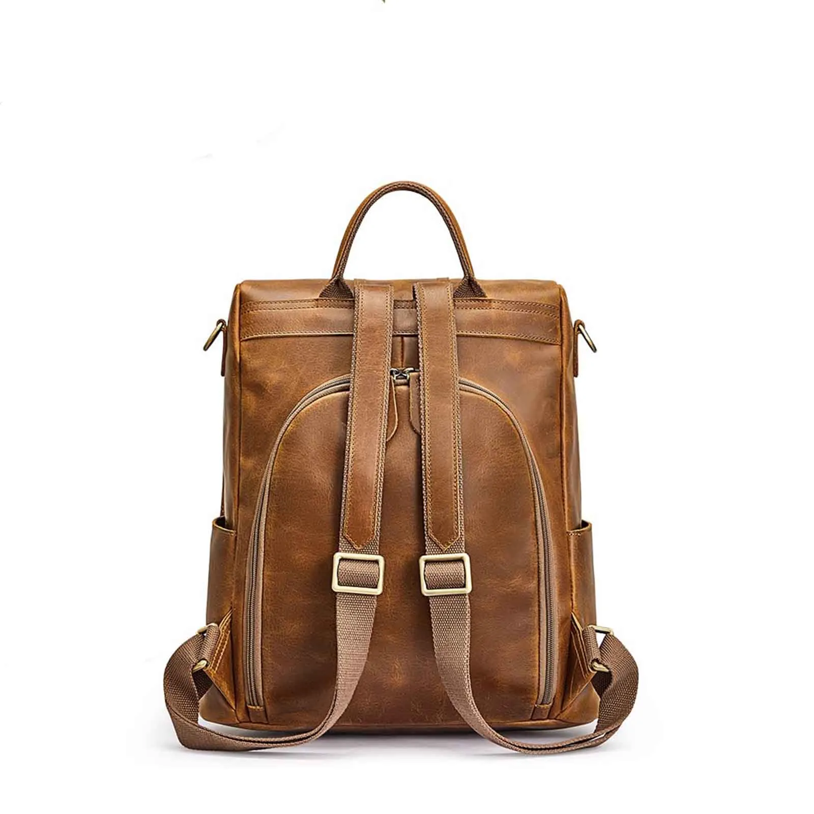 Anti-Theft Vintage Leather Backpack