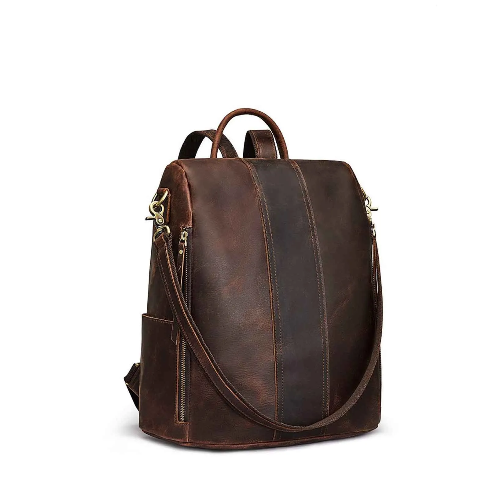 Anti-Theft Vintage Leather Backpack