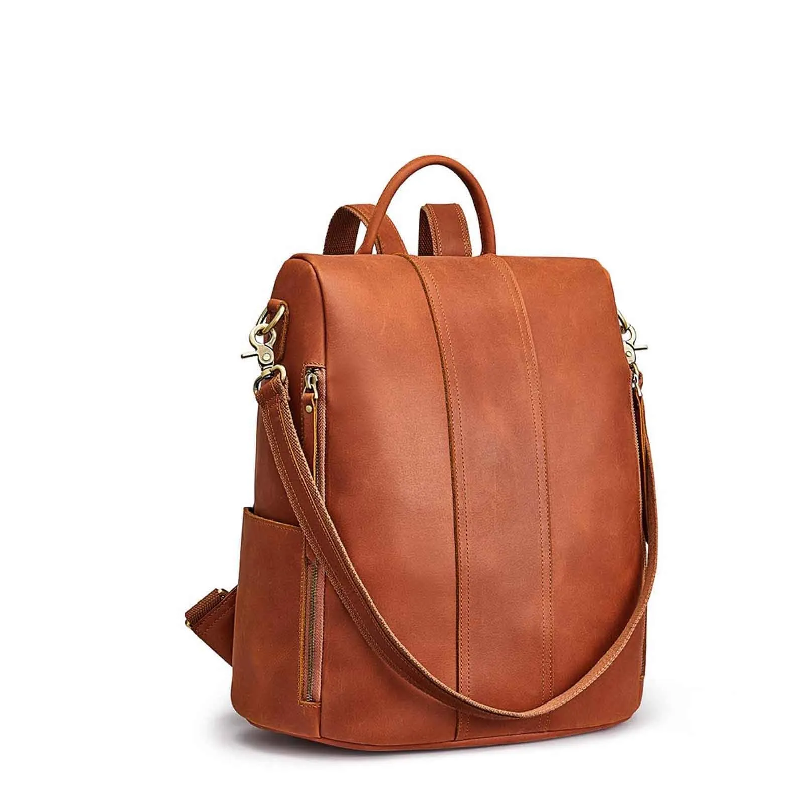 Anti-Theft Vintage Leather Backpack