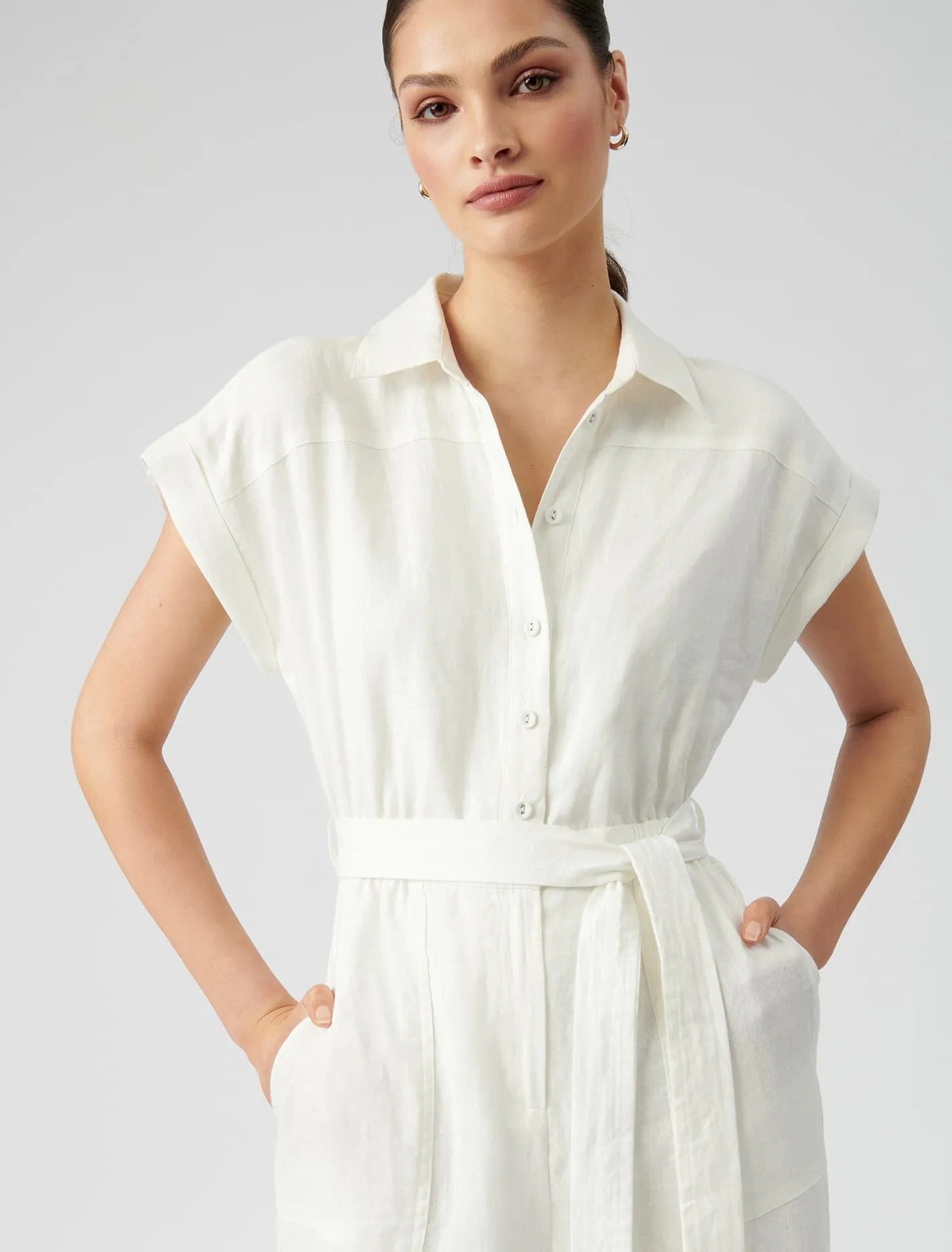 Arizona Linen Belted Jumpsuit