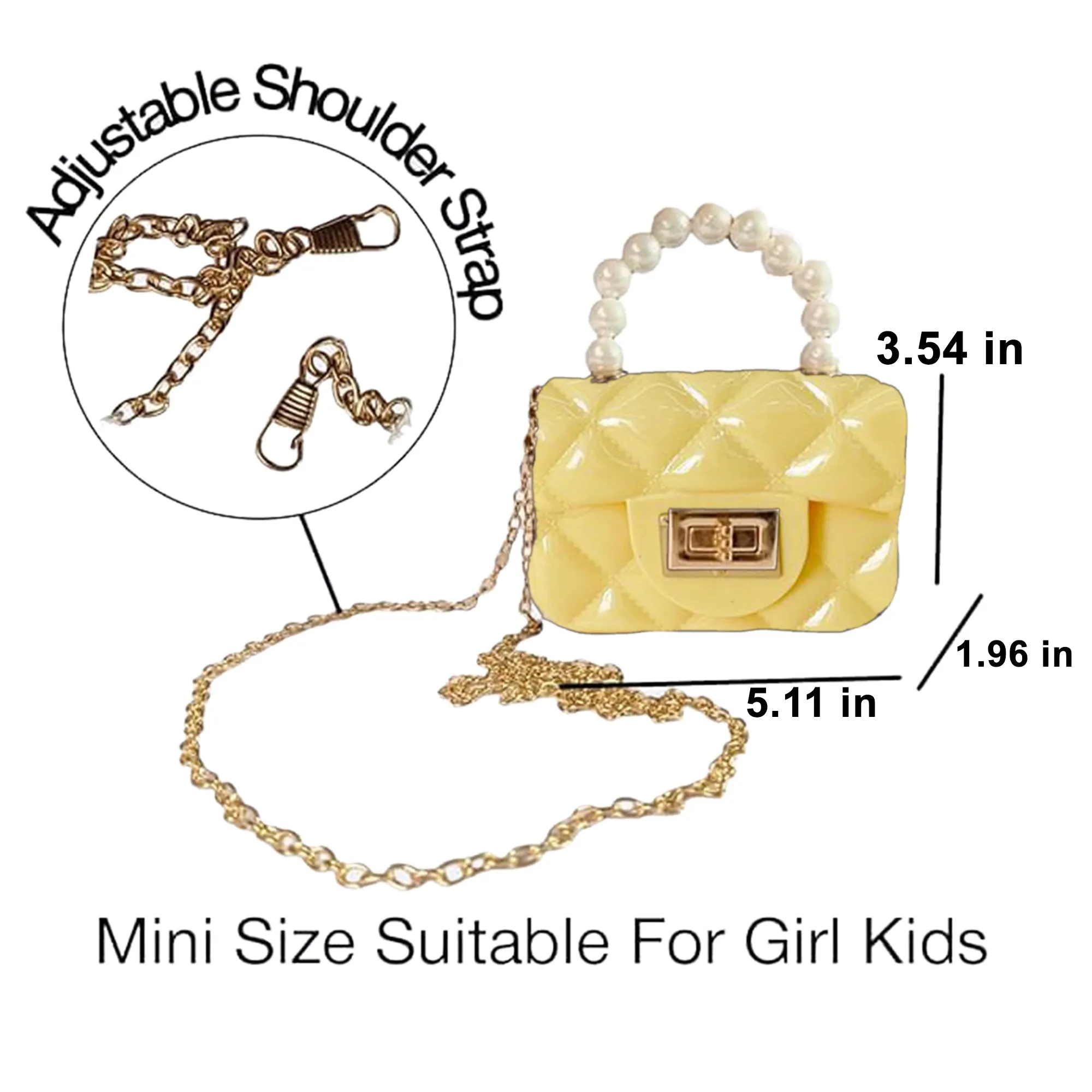 Babymoon Kids Jelly Sling Purse Fashion Handbag | 9x13x5 CM | Yellow