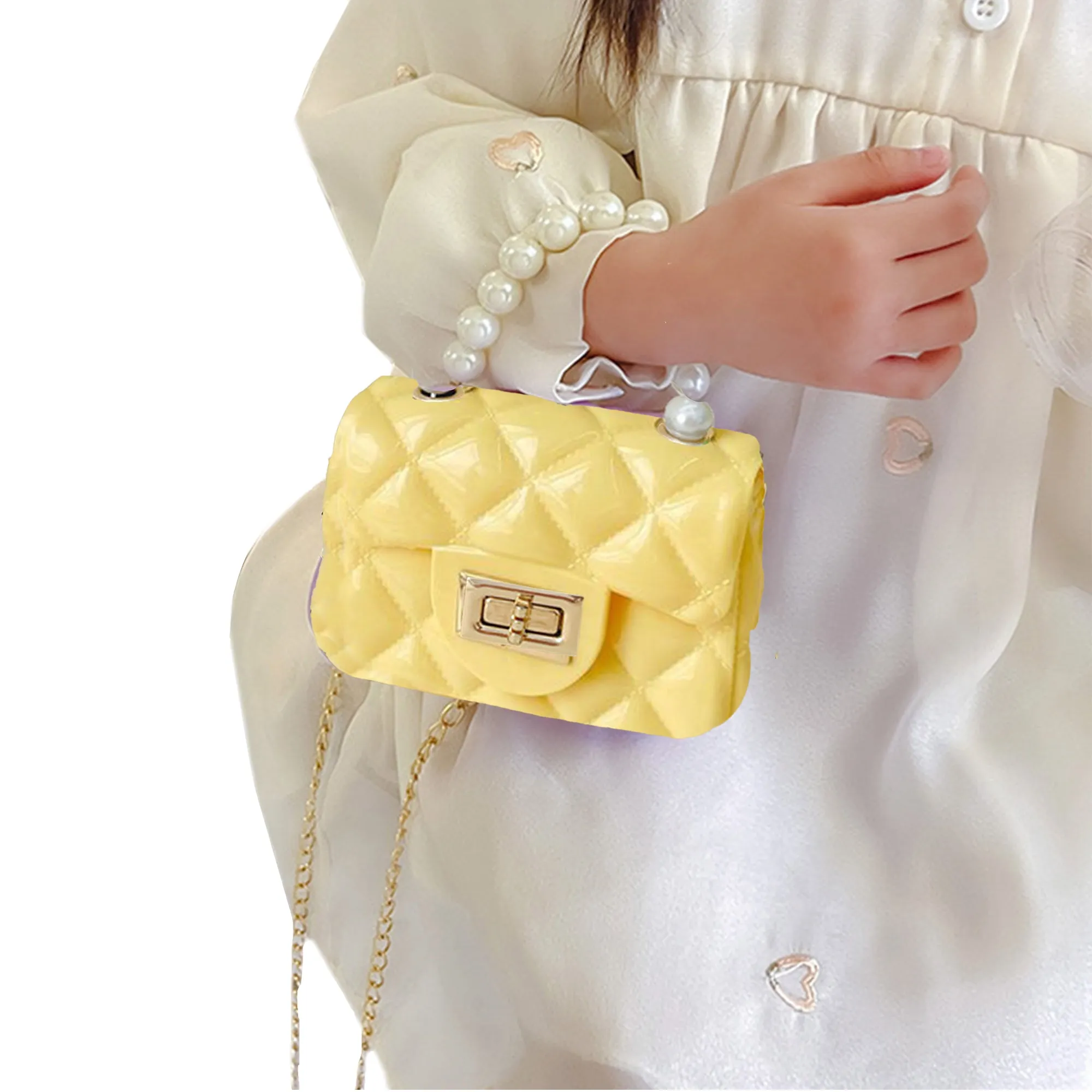 Babymoon Kids Jelly Sling Purse Fashion Handbag | 9x13x5 CM | Yellow