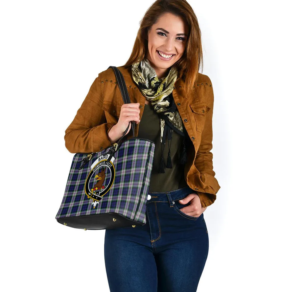 Baird Dress Tartan Leather Tote Bag with Family Crest