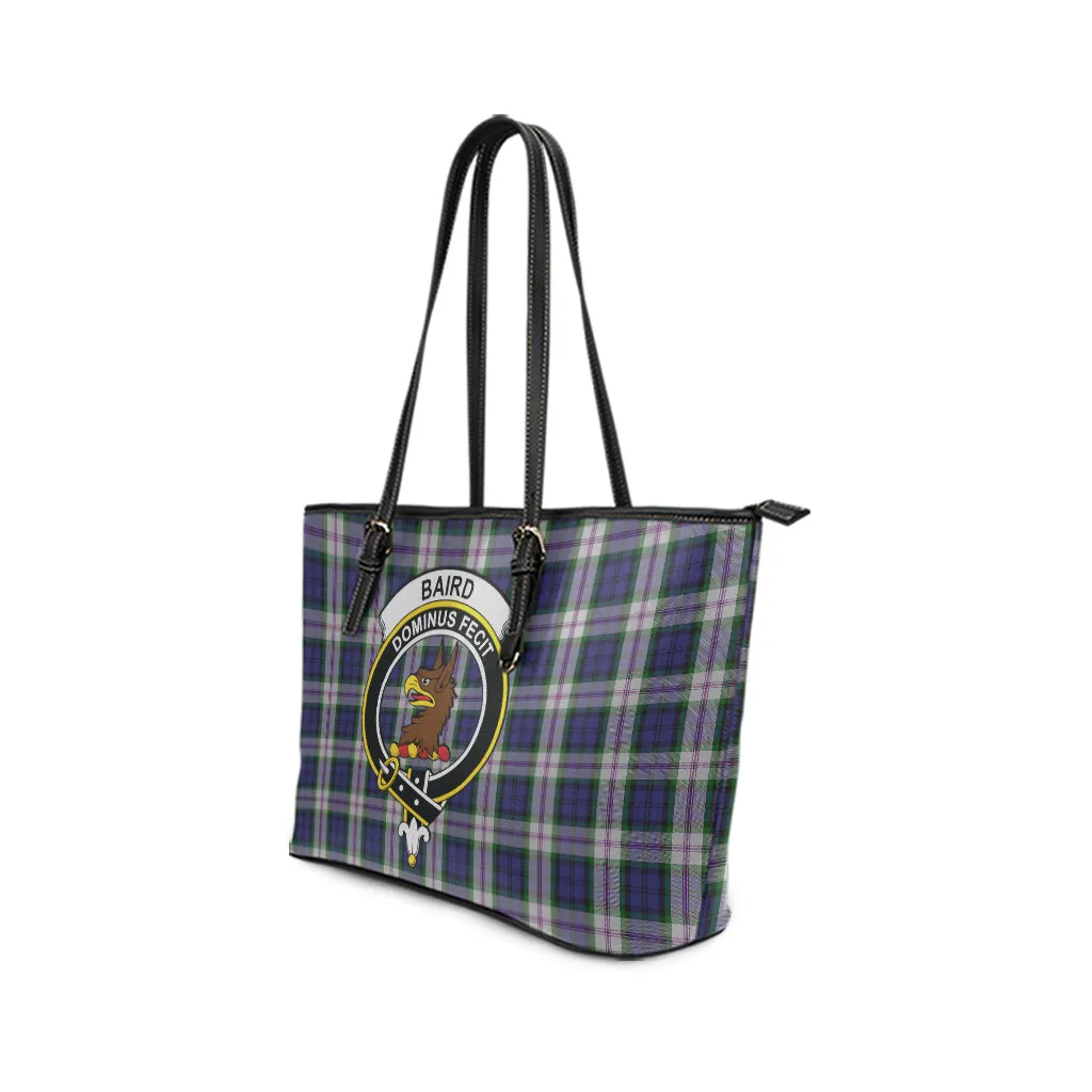 Baird Dress Tartan Leather Tote Bag with Family Crest