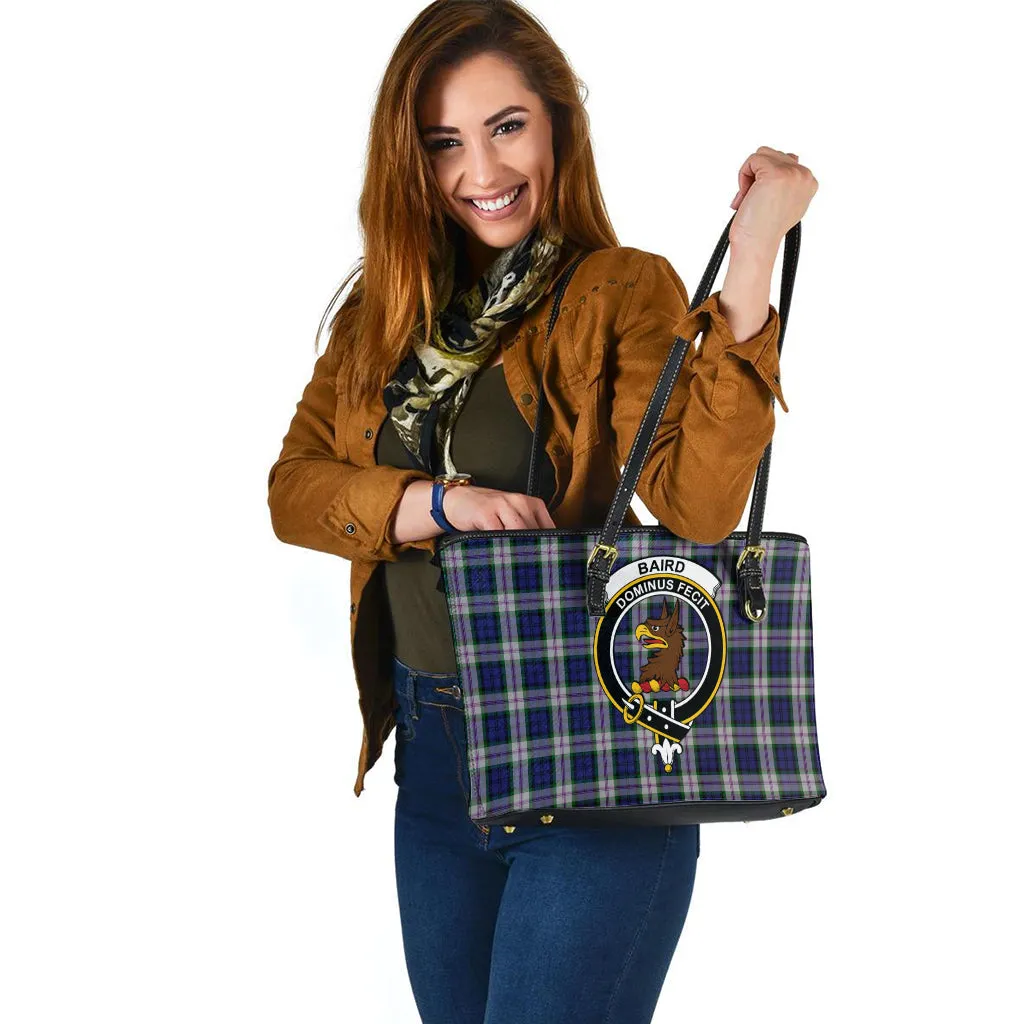 Baird Dress Tartan Leather Tote Bag with Family Crest