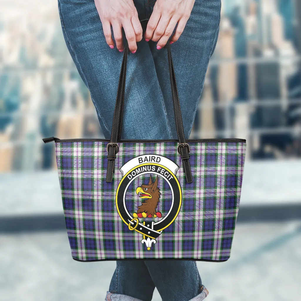 Baird Dress Tartan Leather Tote Bag with Family Crest