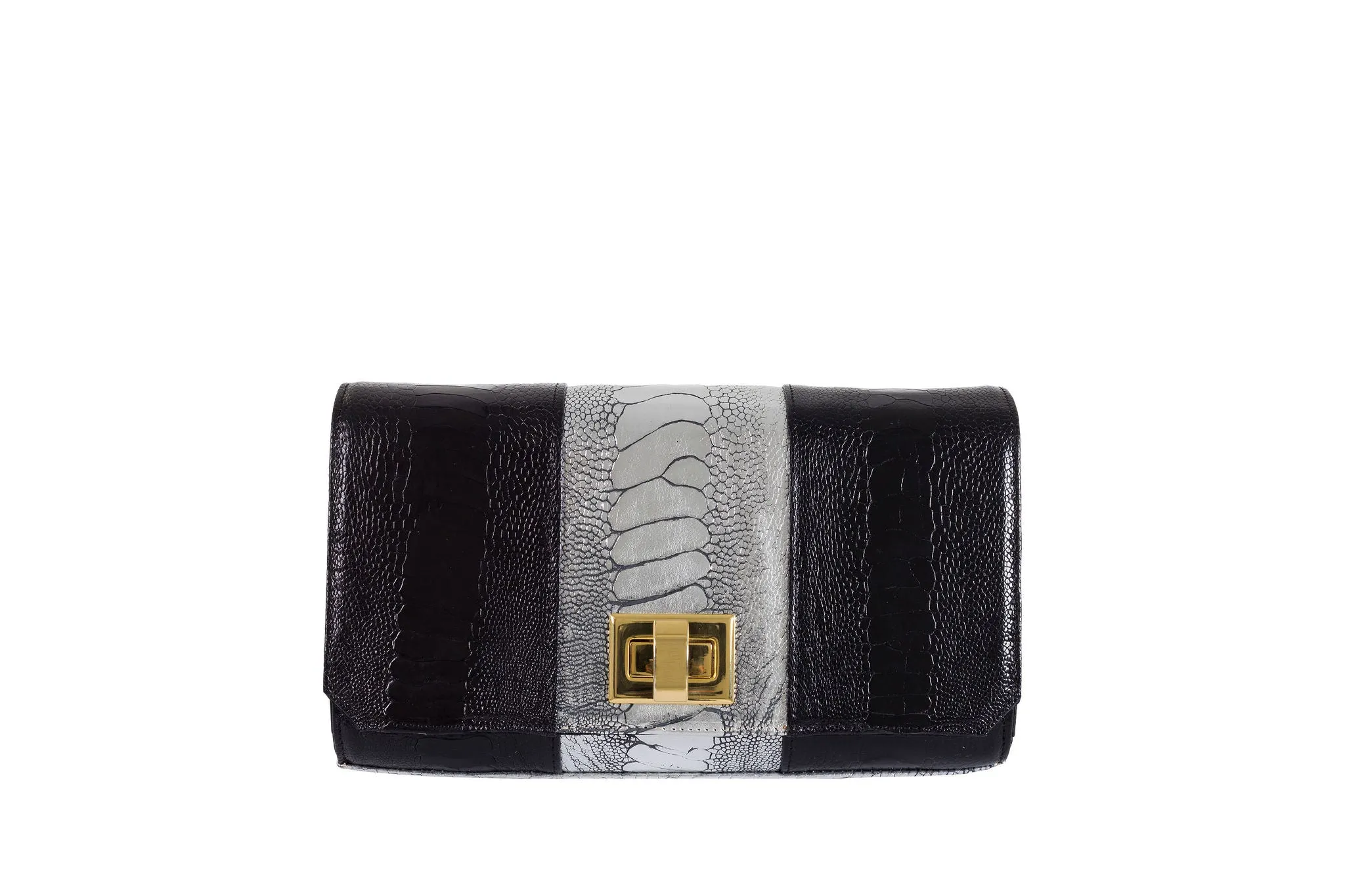 BEA - OSTRICH SHIN LEATHER CLUTCH BAG