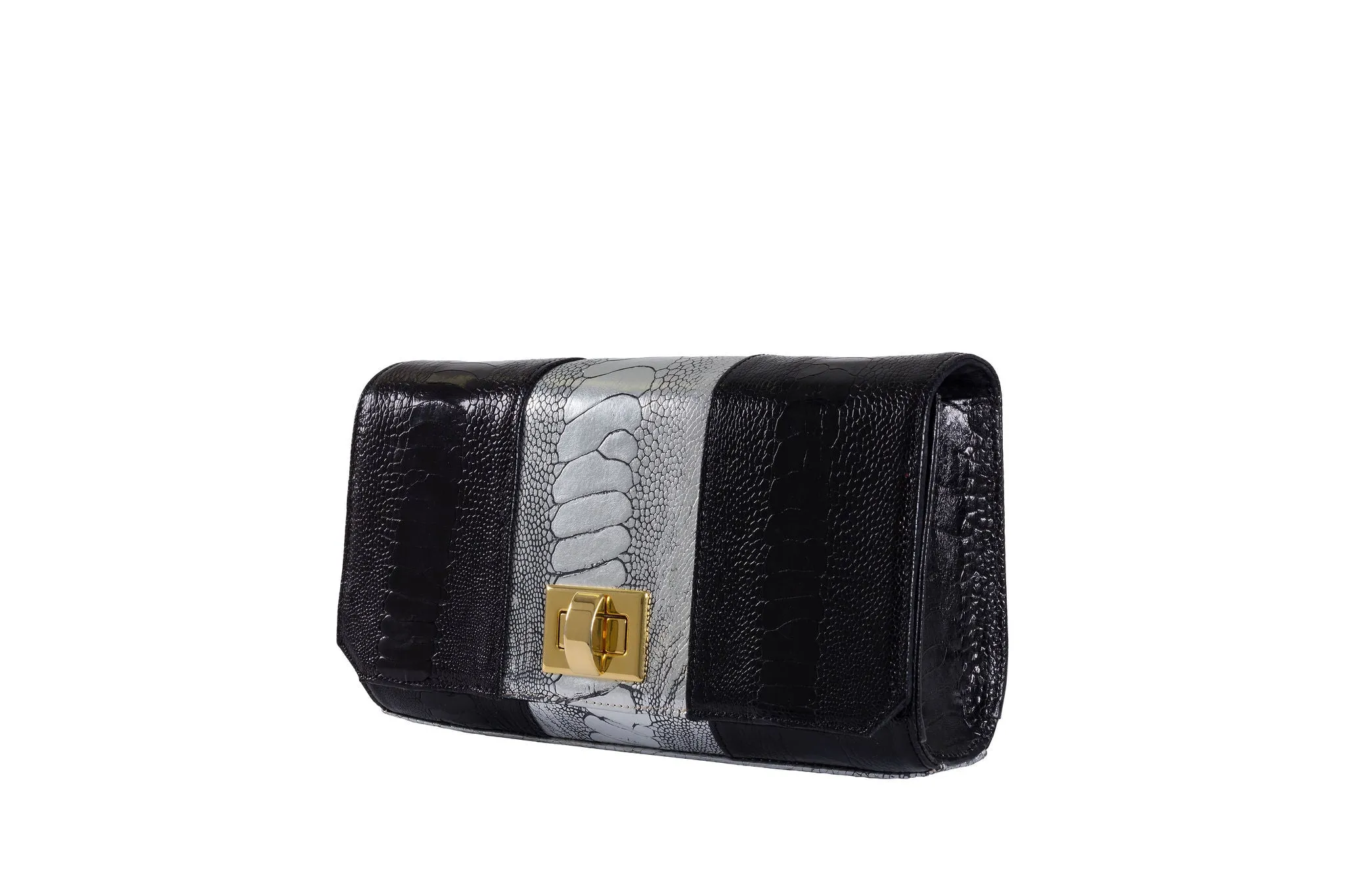 BEA - OSTRICH SHIN LEATHER CLUTCH BAG