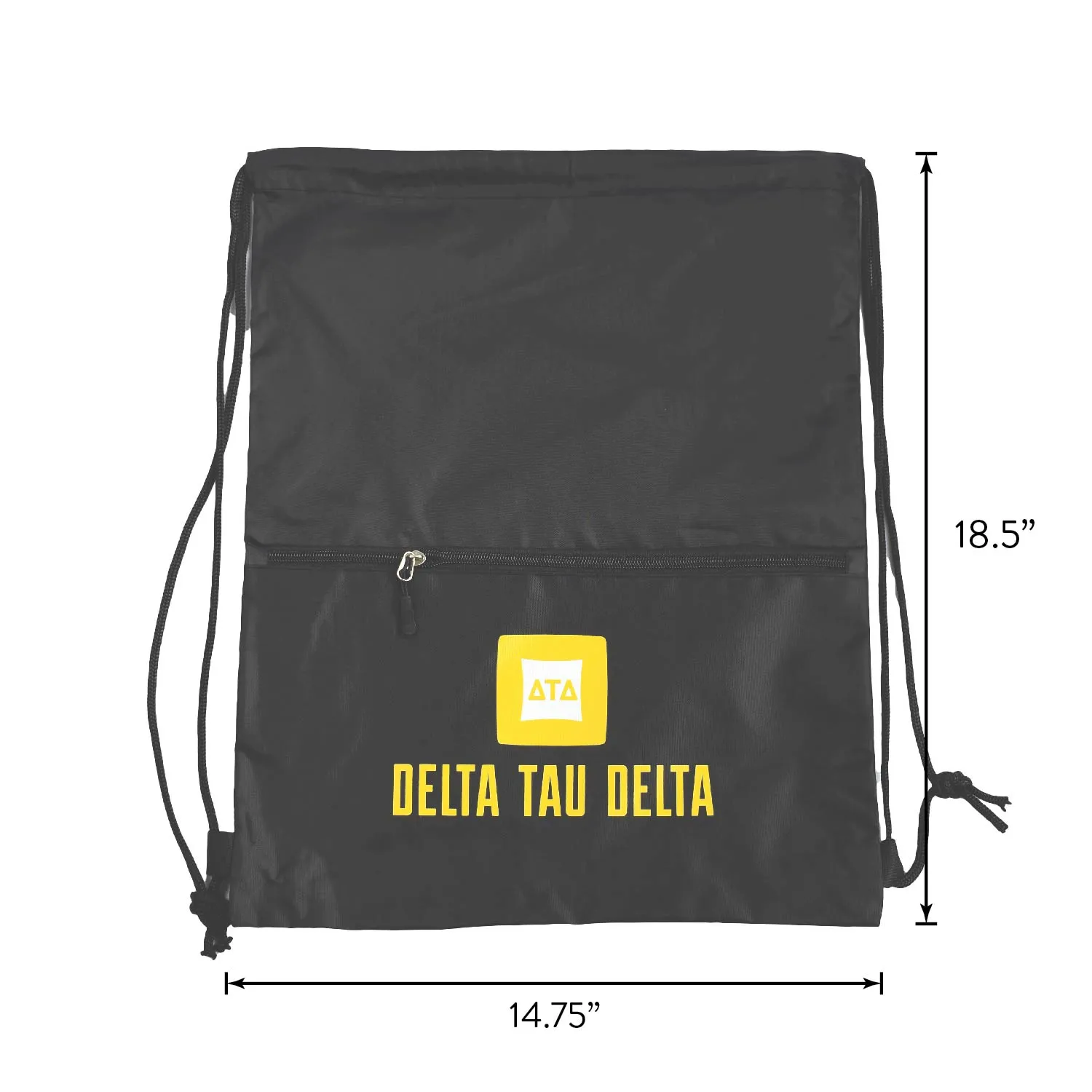 Beta Theta Pi Fraternity Drawstring Backpack, Black