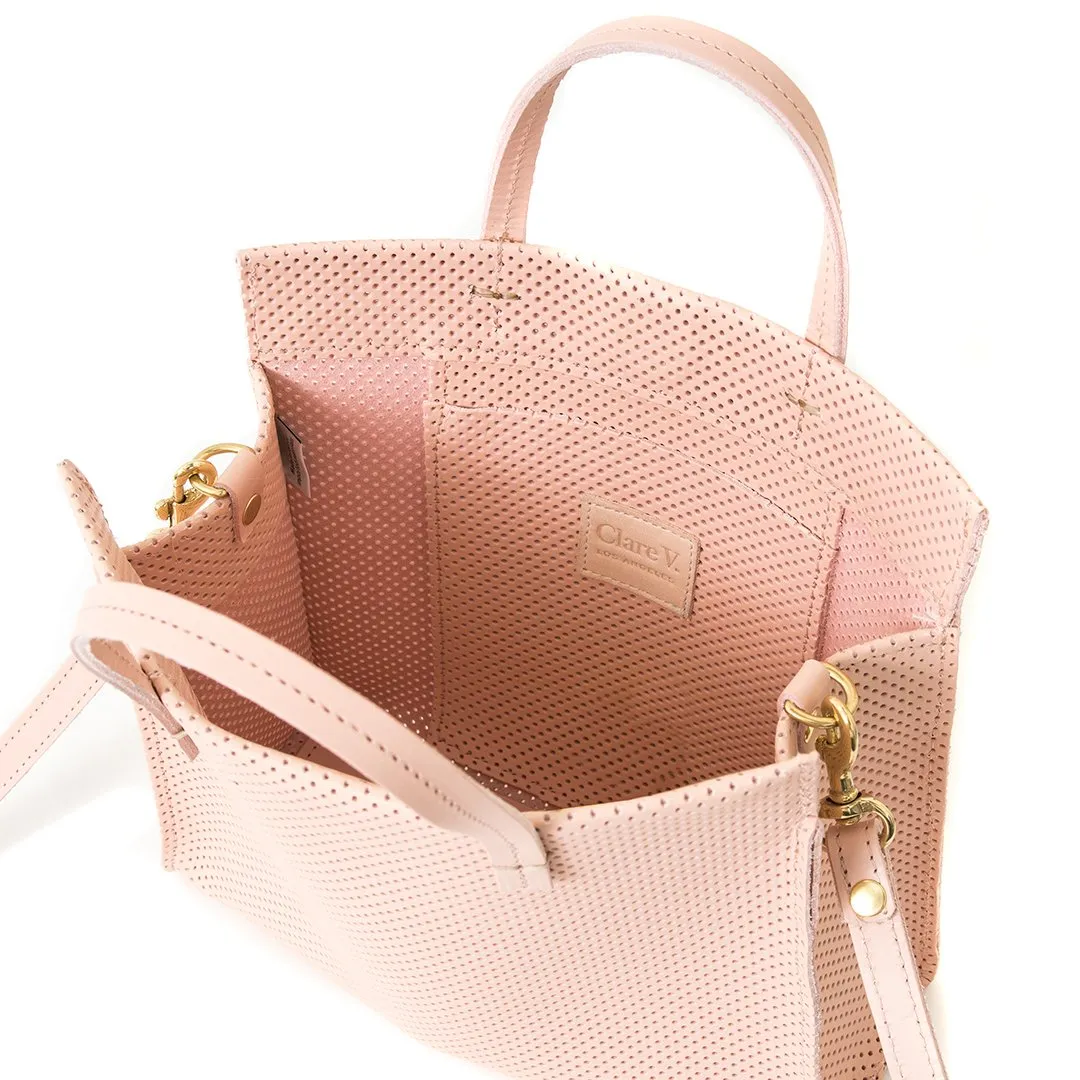 Blush Perforated Leather Petit Tote