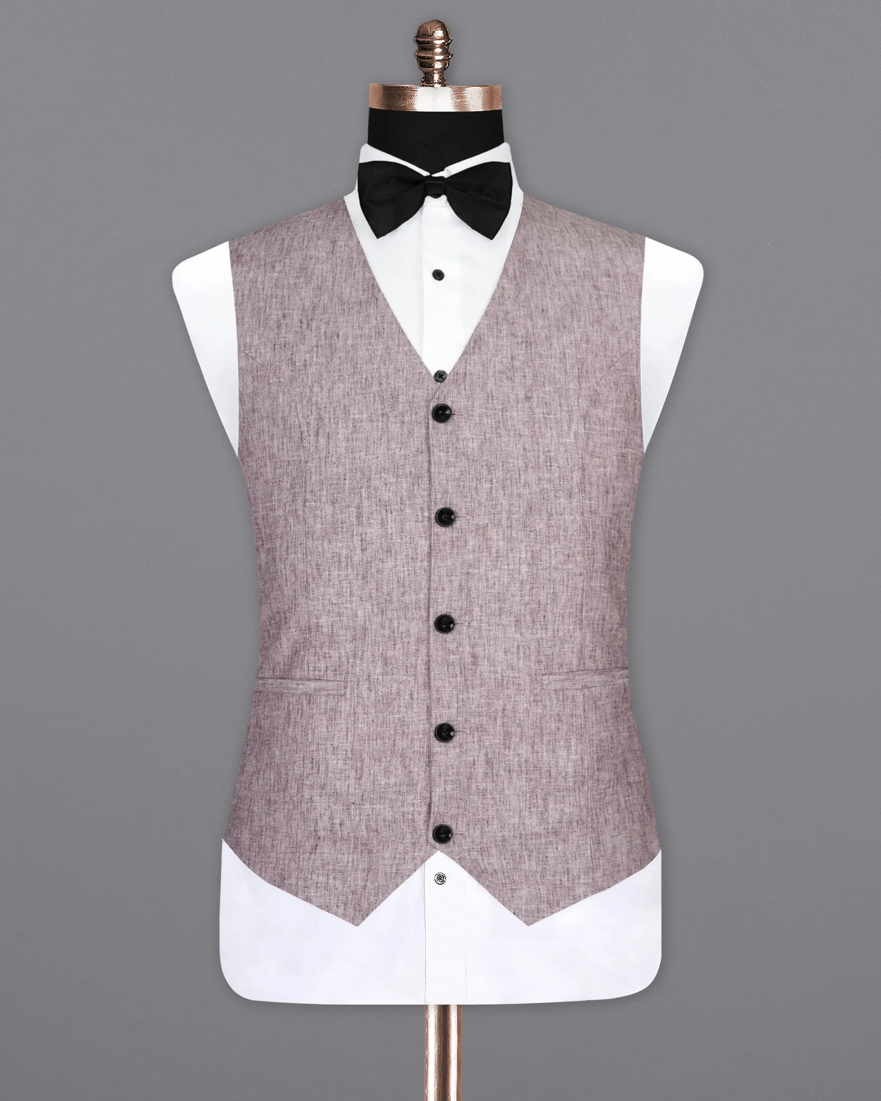 Bouquet Purple Luxurious Linen Waistcoat