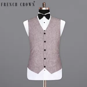 Bouquet Purple Luxurious Linen Waistcoat