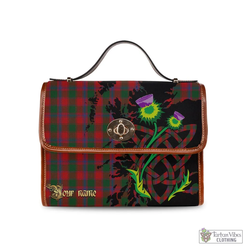 Bruce Old Tartan Waterproof Canvas Bag with Scotland Map and Thistle Celtic Accents