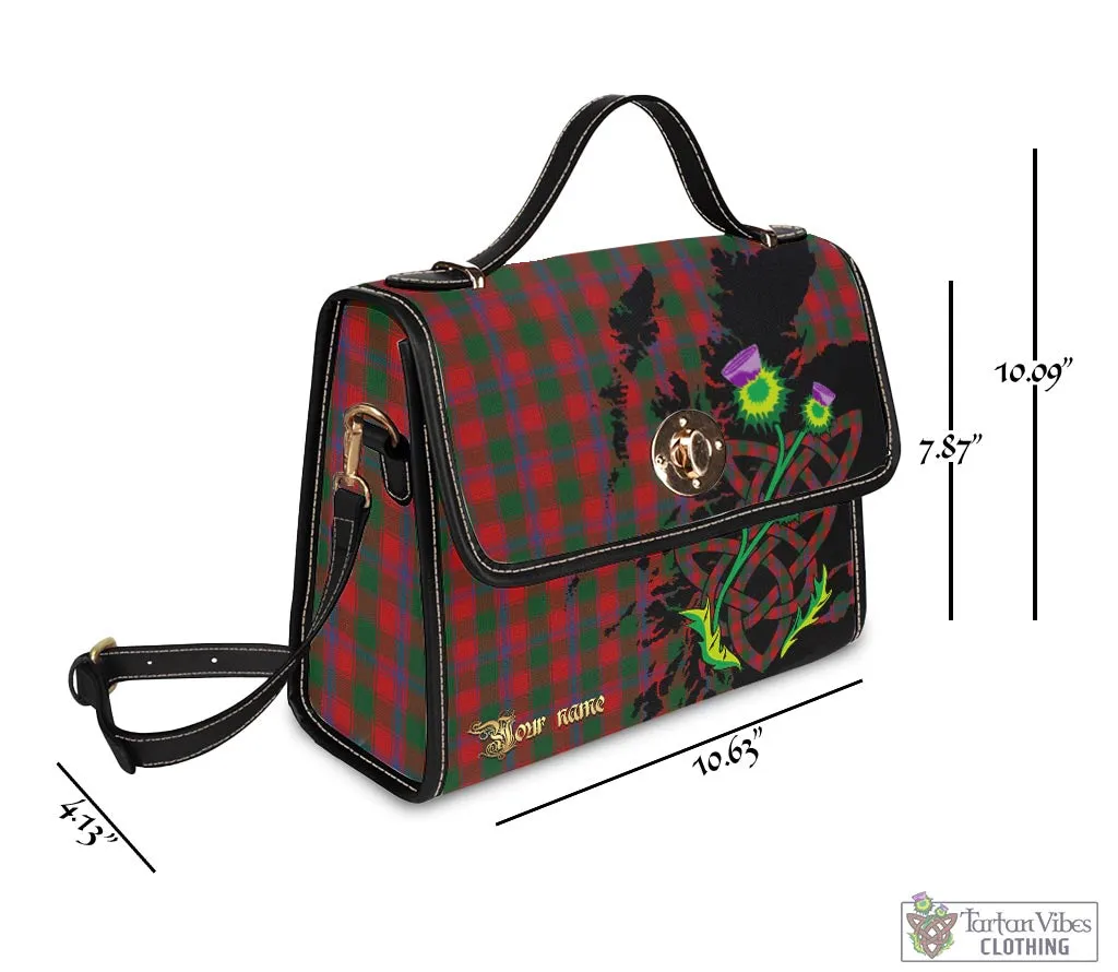 Bruce Old Tartan Waterproof Canvas Bag with Scotland Map and Thistle Celtic Accents