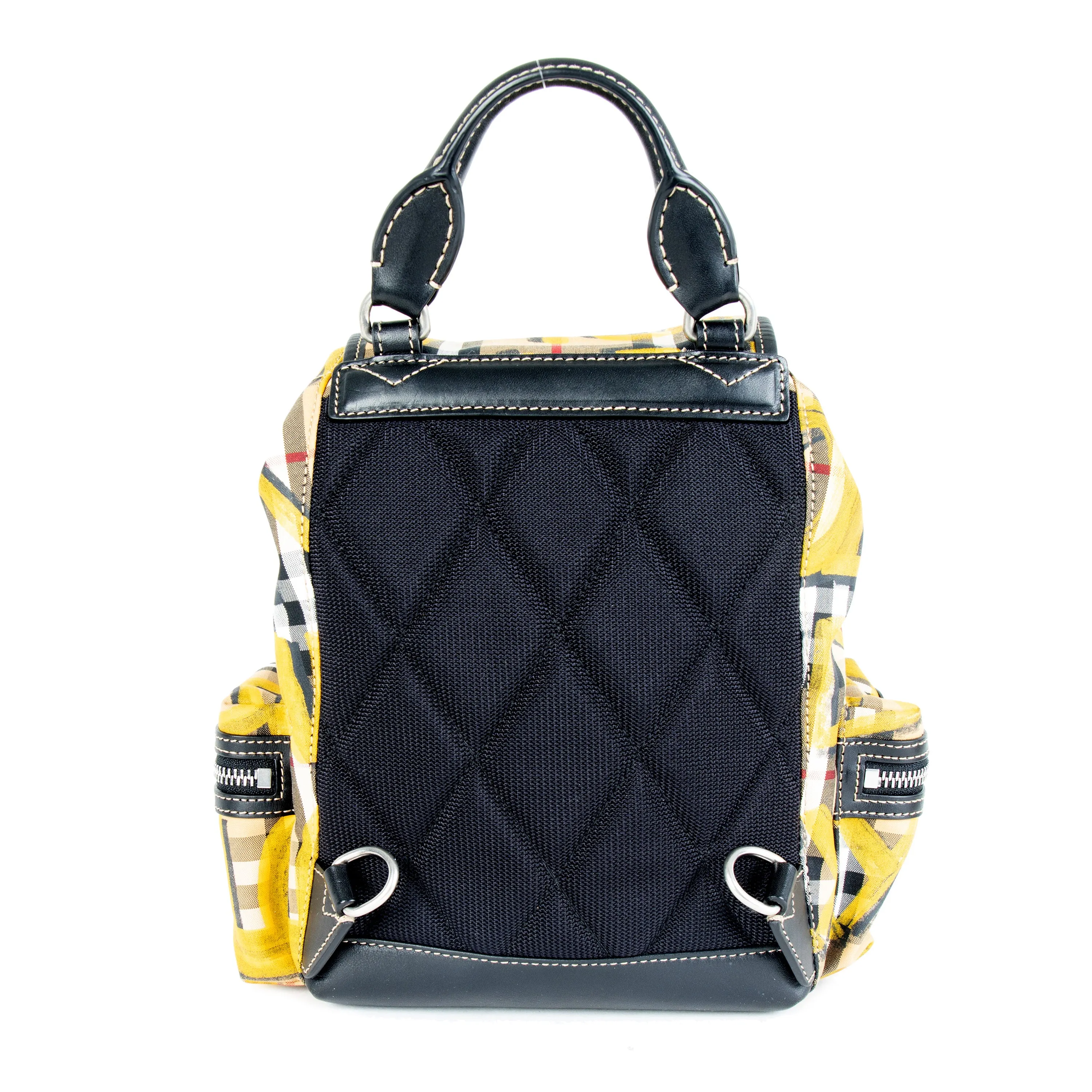 Burberry Yellow Check-Print Graffiti Small Rucksack