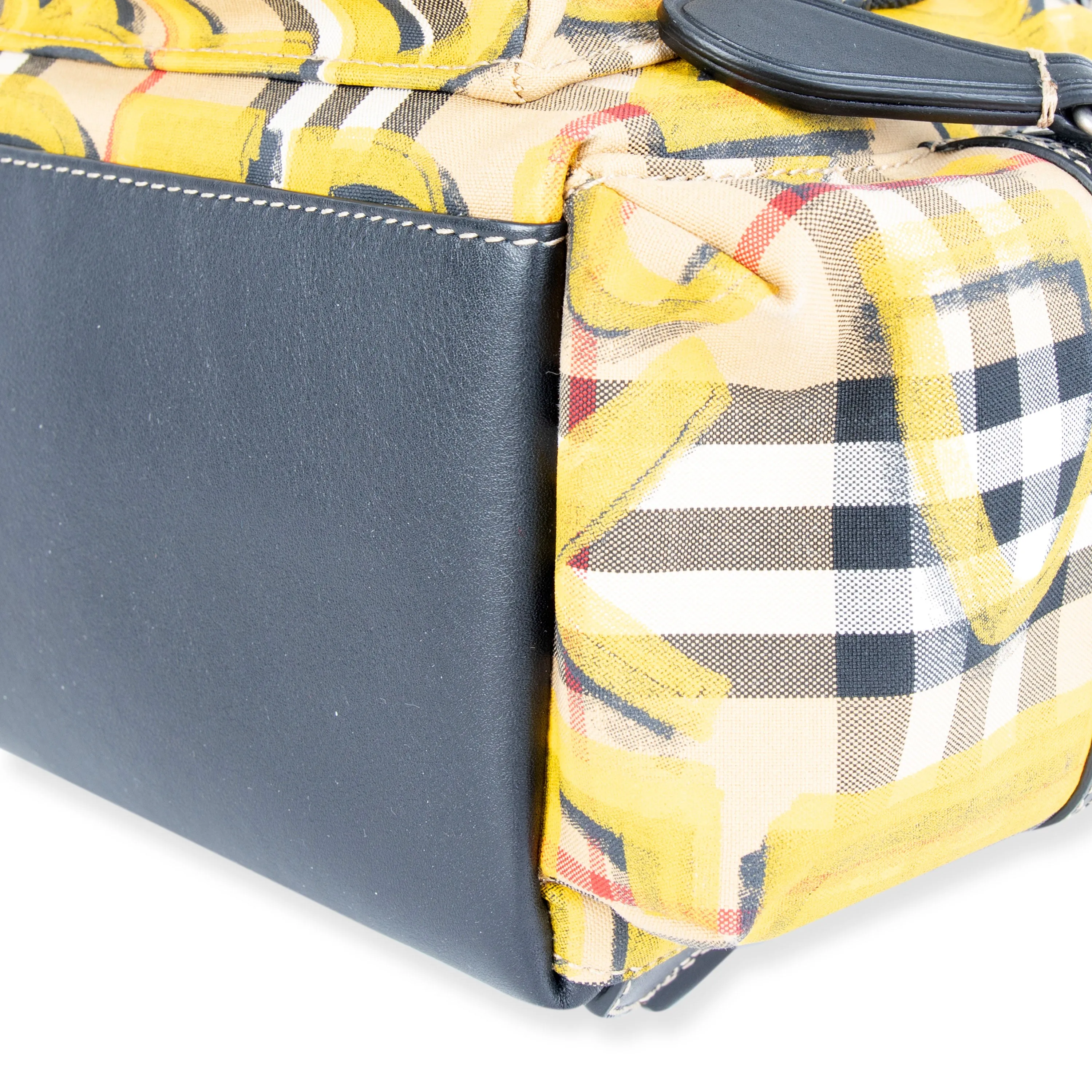 Burberry Yellow Check-Print Graffiti Small Rucksack