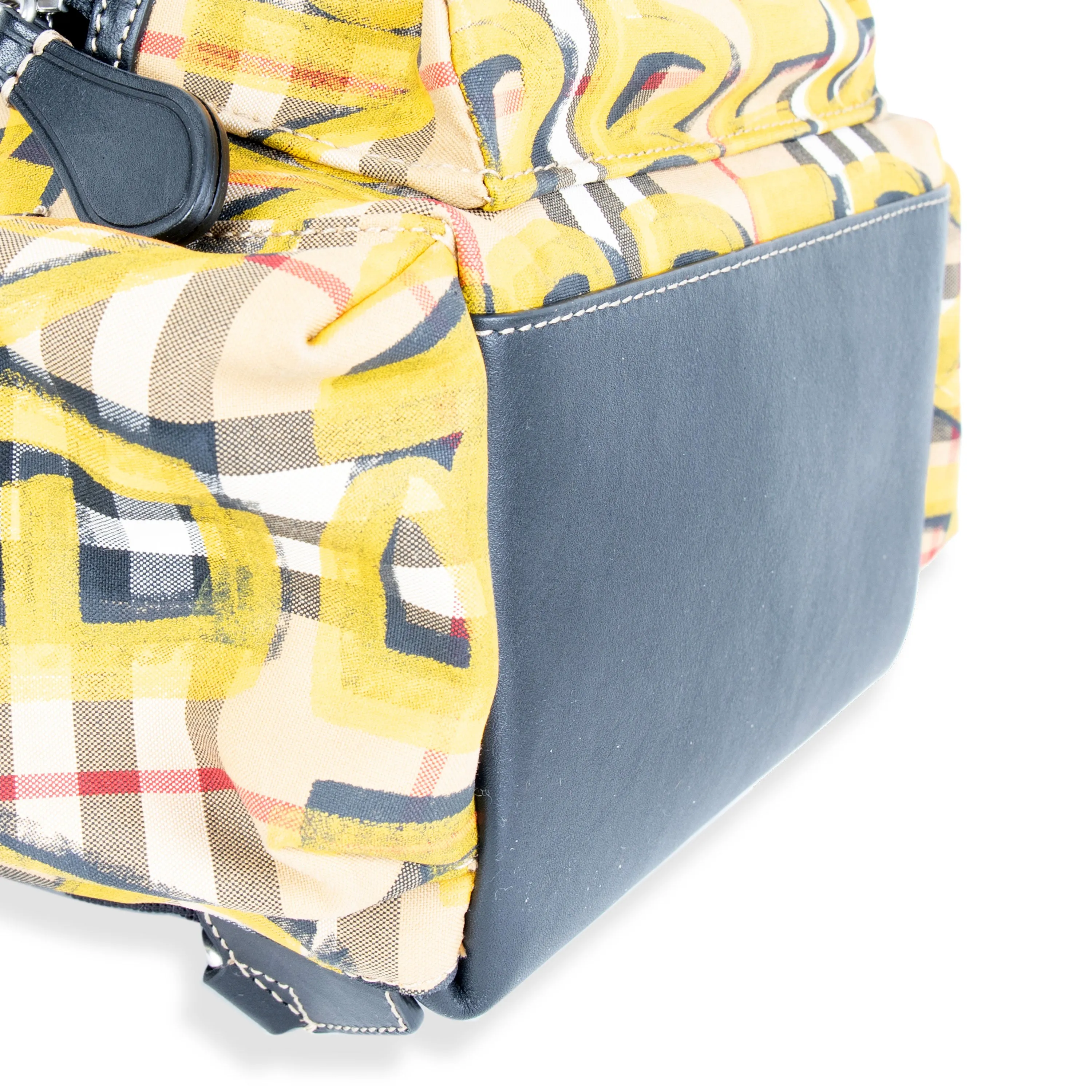 Burberry Yellow Check-Print Graffiti Small Rucksack