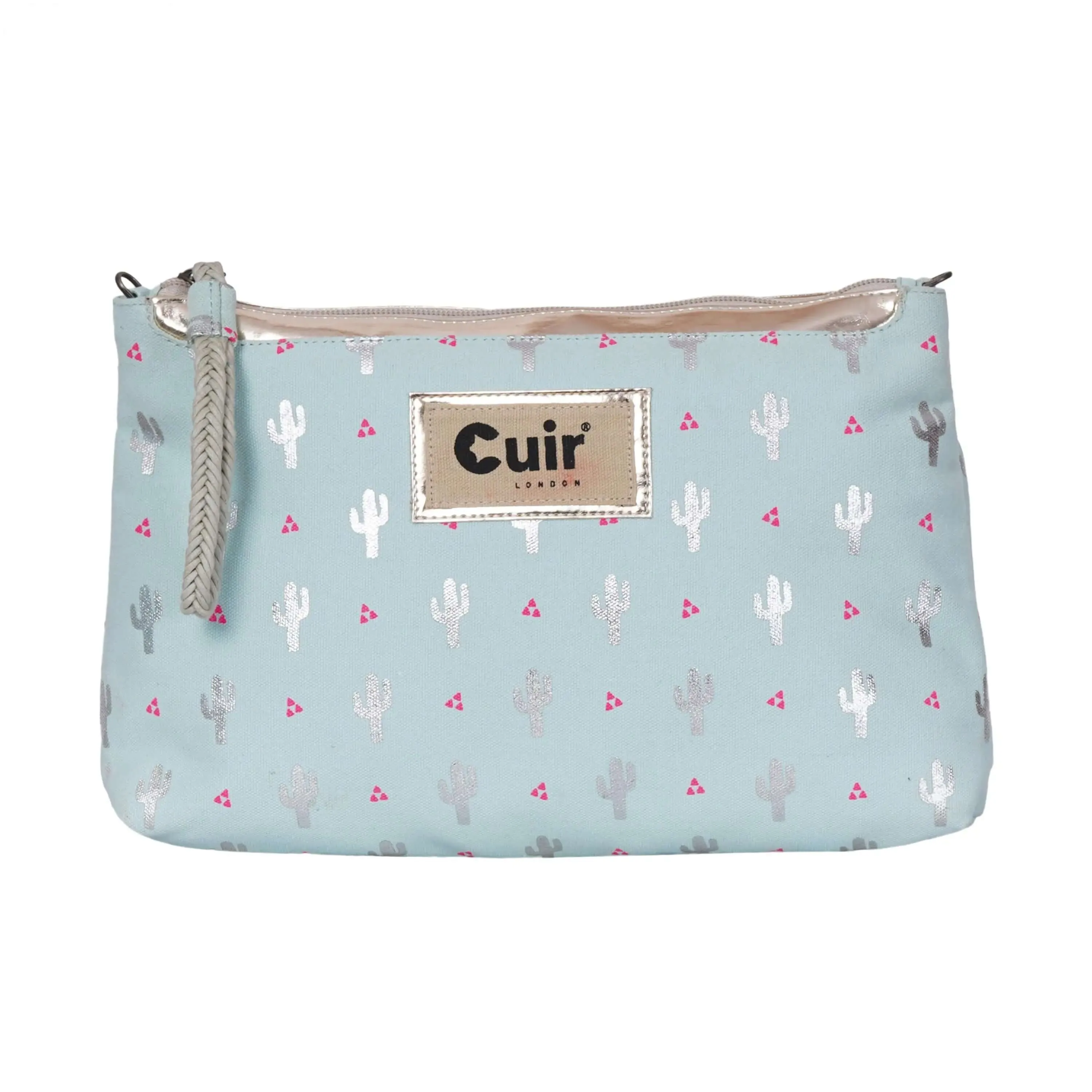 Cactus Printed Clutch Bag: 12.5 L x 2 W x 8 H Inches