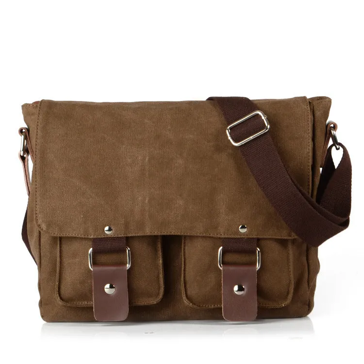 Canvas Messenger Bag Shoulder Bag Crossbody Bag Vintage Briefcase Bag Durable Casual For Gift