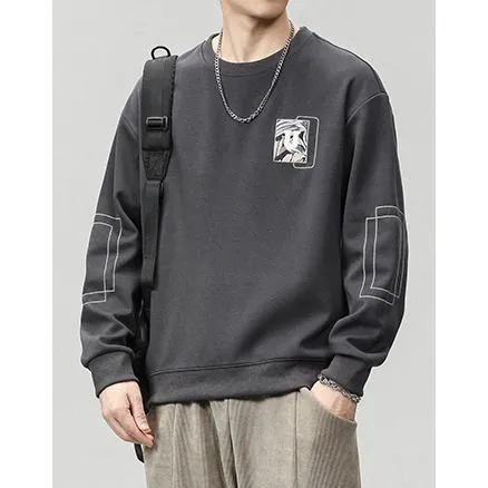 Casual Loose Fit Versatile Crew Neck Sweatshirt