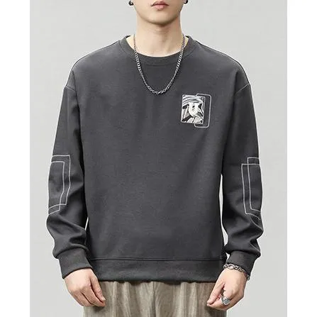 Casual Loose Fit Versatile Crew Neck Sweatshirt