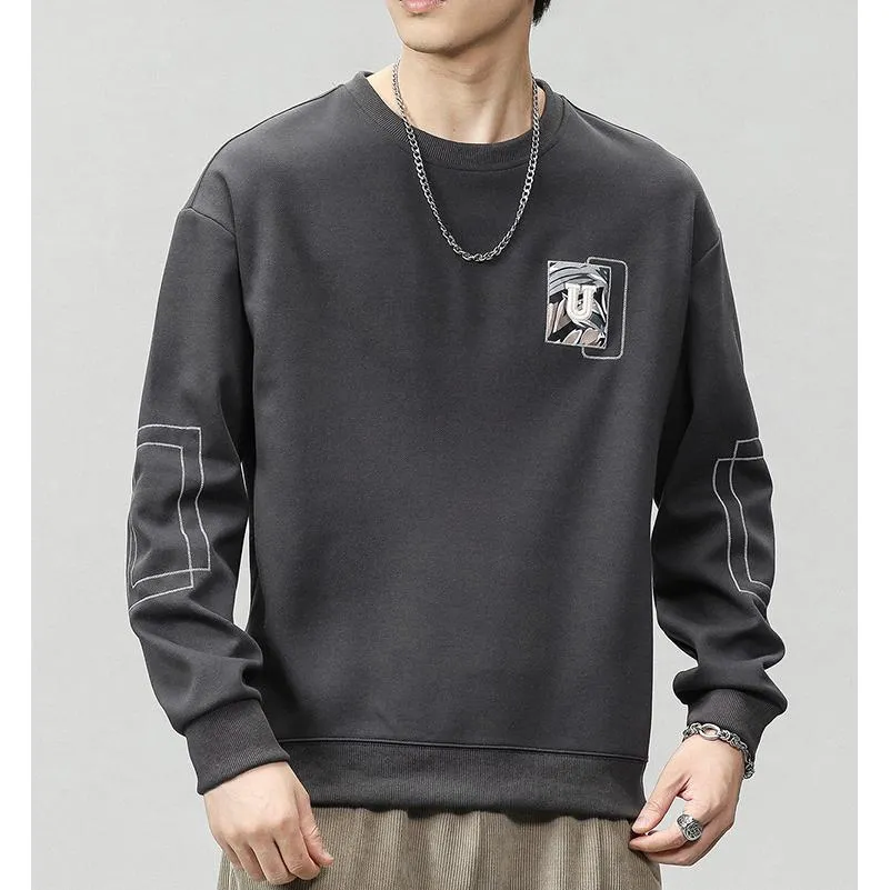 Casual Loose Fit Versatile Crew Neck Sweatshirt