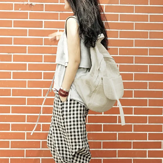 Checked Casual Simple Style Women Backpack Shoulder Bag