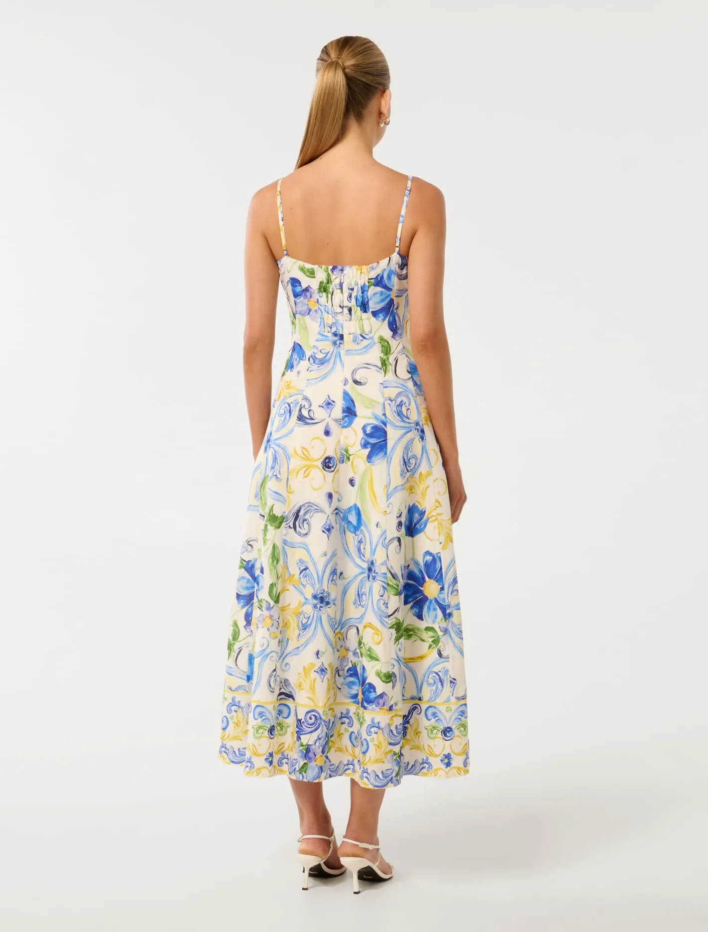 Chiara Printed Panel Midi Dress