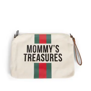 Childhome Mommy Clutch Canvas Off White Stripes Green/Red