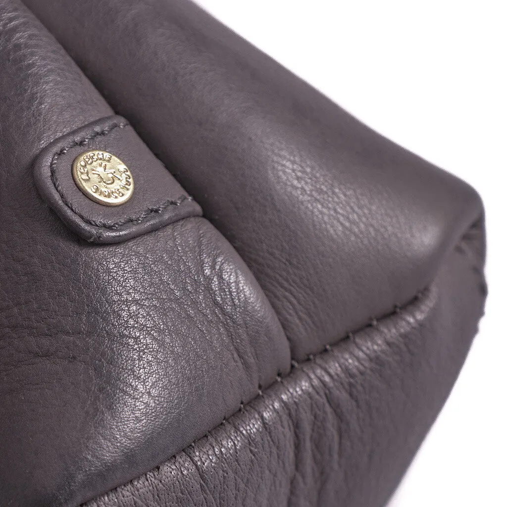 Classic crossover bag in soft leather quality / 16014 - Antracit