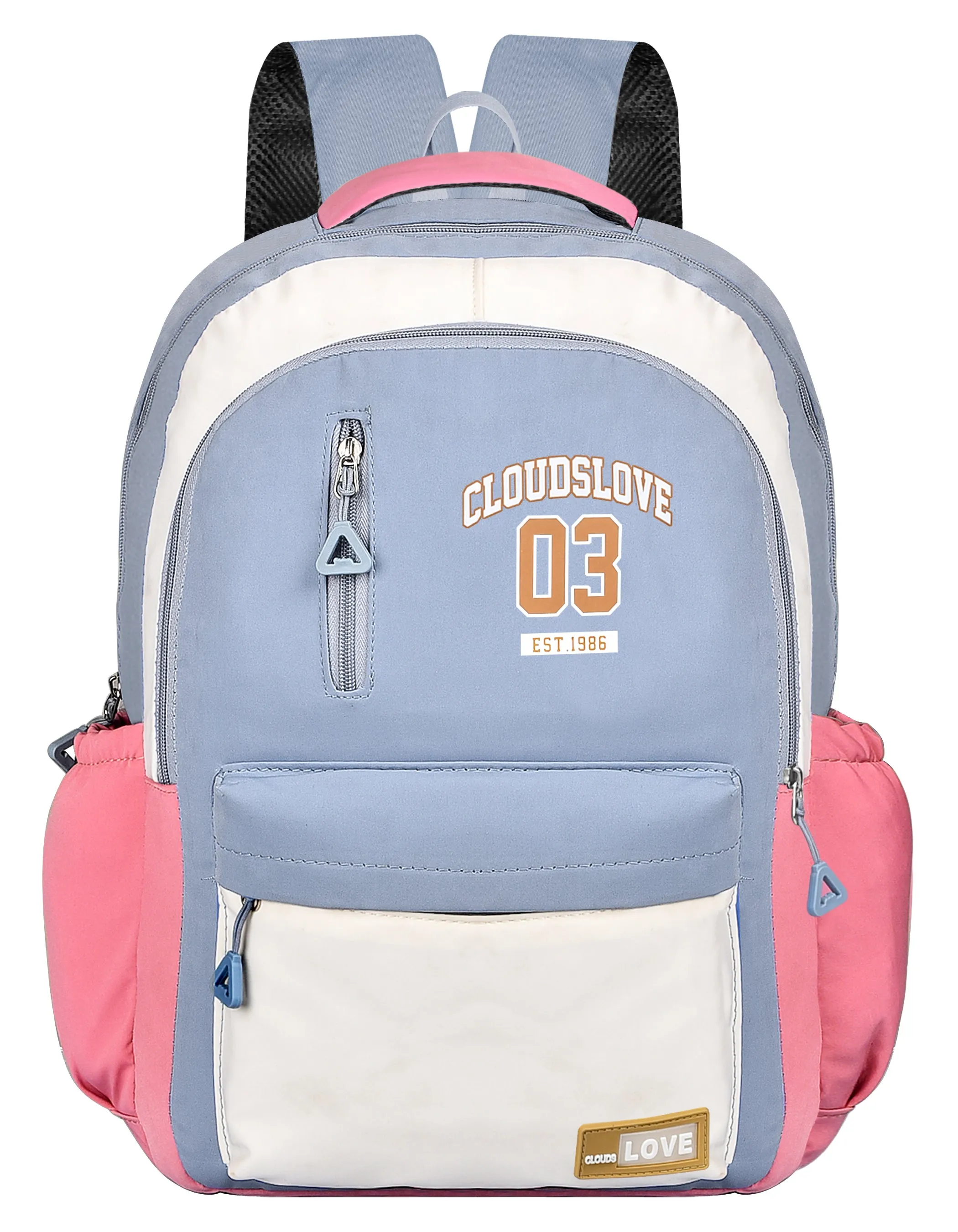 Clouds Love Right Backpack Cute, Colorful bags, Water Resistant and Lightweight(Pink/Blue)