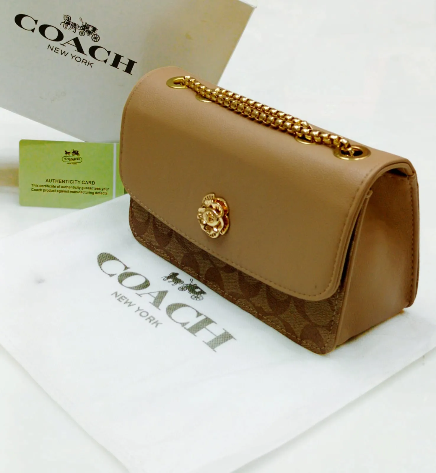 Coach High-Quality Imported Crossbody Bag for Women (Lite Brown)