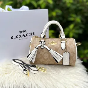 Coach Premium Crossbody Bag for Women (White Beige)