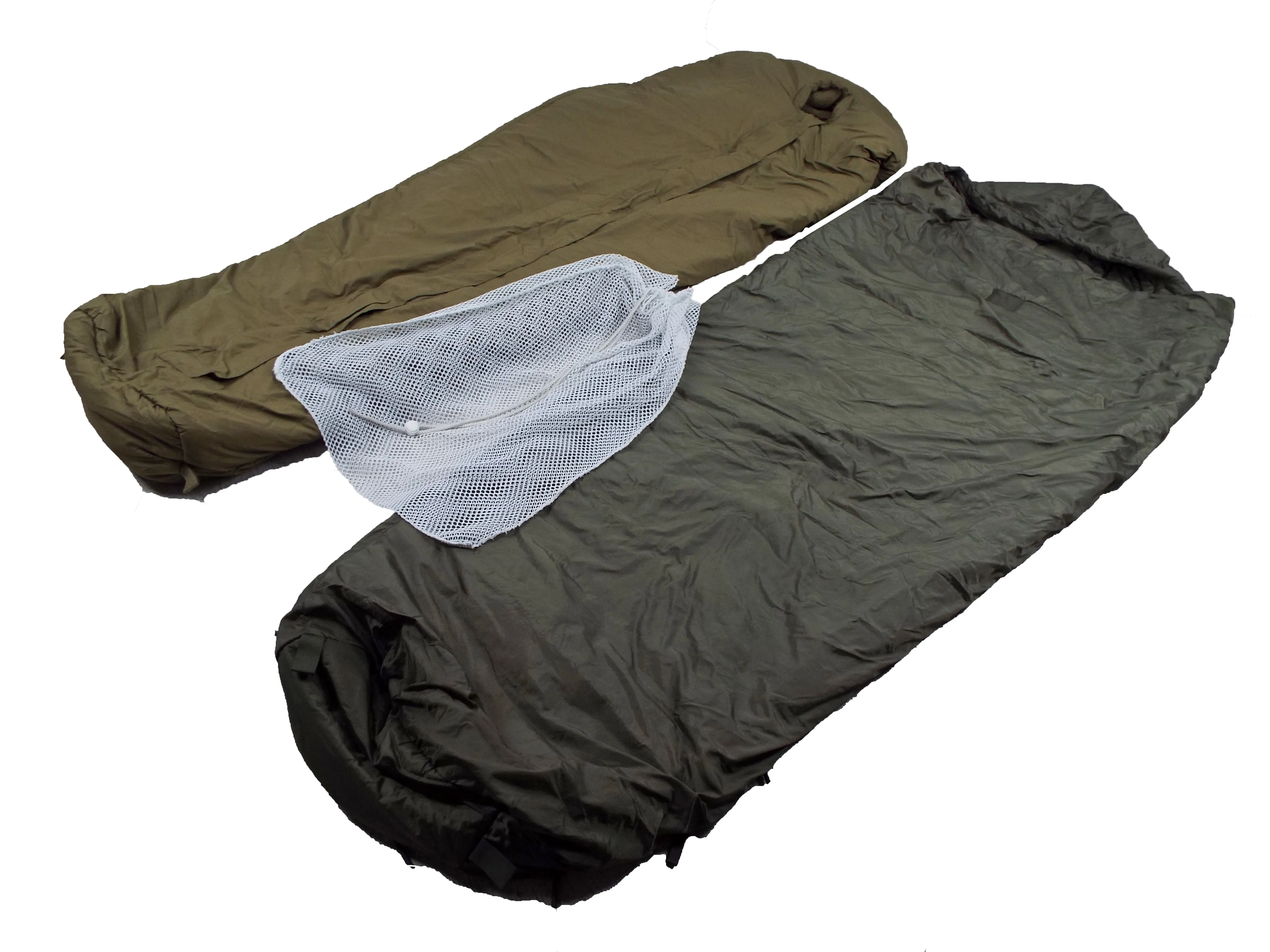 COMBO - Dutch NATO Military - Four Season/Arctic modular (light weight and medium weight sleeping bags system - and string carry sack