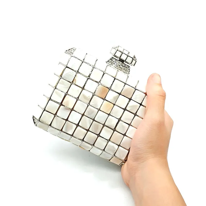 Crystal Rhinestone Luxury Evening Clutch Classical Square Shell Crystal Bag