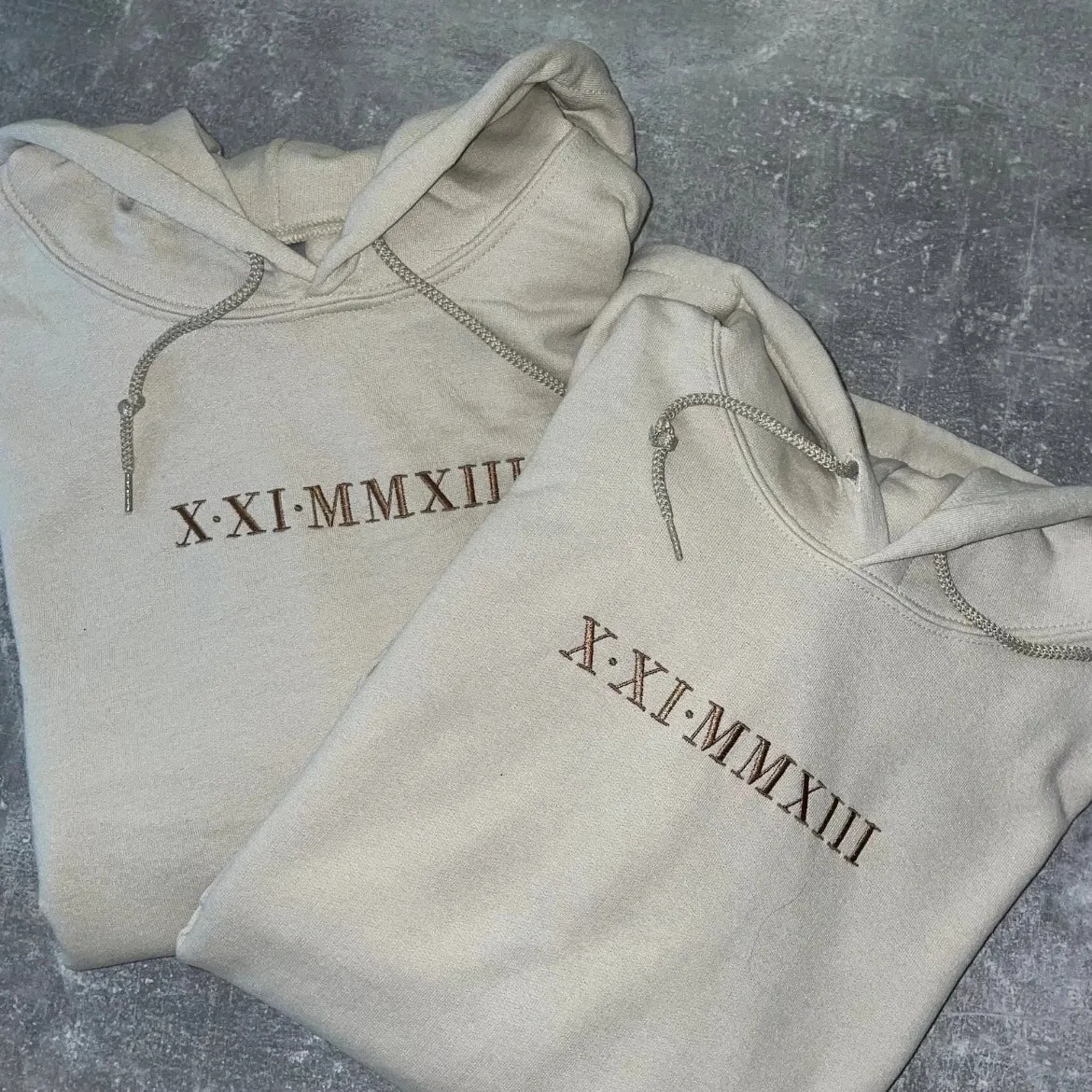 Custom Hoodies with Unique Roman Numeral Embroidery