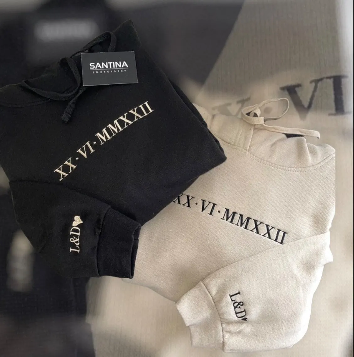 Custom Hoodies with Unique Roman Numeral Embroidery