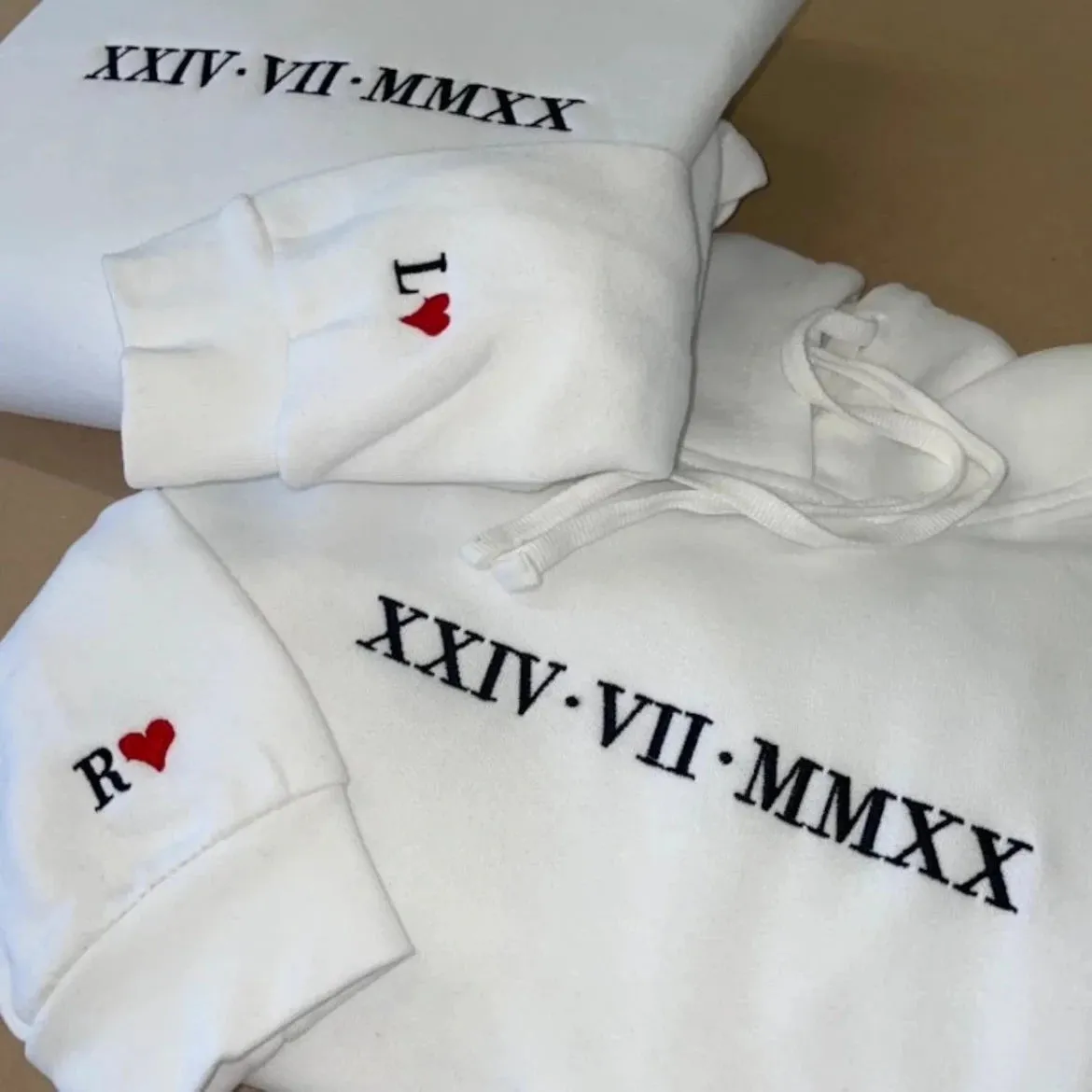 Custom Hoodies with Unique Roman Numeral Embroidery