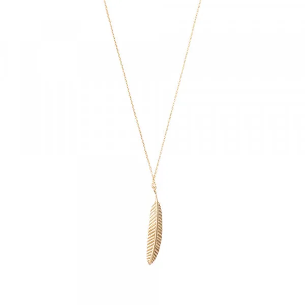 Delicate Feather Gold Necklace - A Beautiful Story