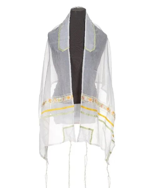 Delicate Summer Flowers Tallit for Girl, Bat Mitzvah Tallit, Girl's Tallit, Sheer Tallit