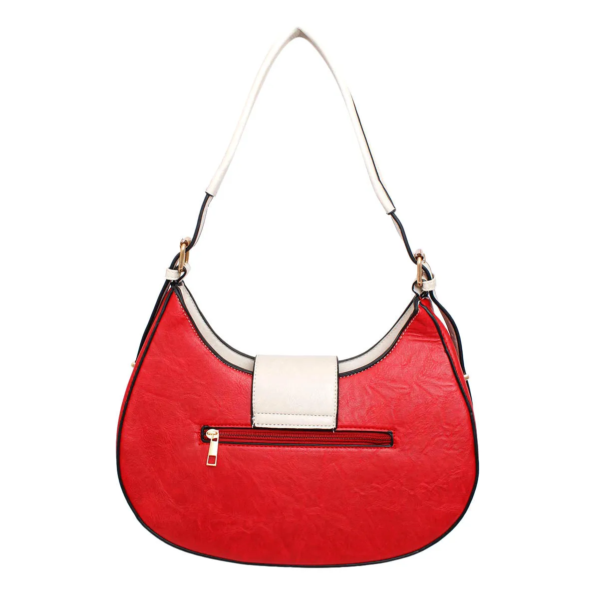 Delta Sigma Theta Inspired Shoulder Handbag Red Flap Rounded Bag for Women