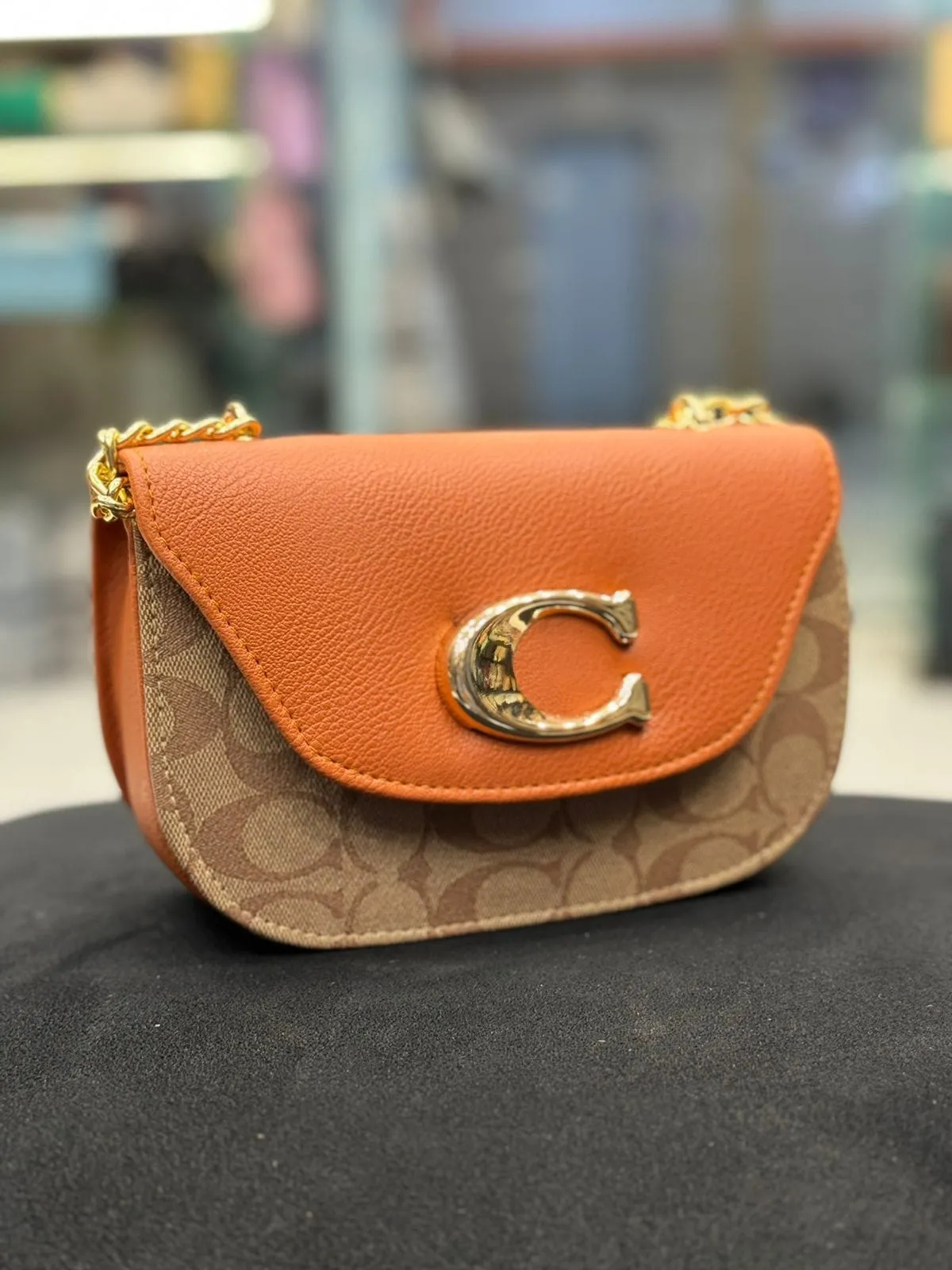 Demanding Collection: COACH Side Cross Body Bag for Girls (Orange   Brown)