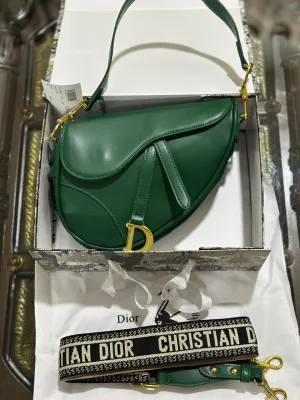 Dior Sadal Women's Bag - Premium Quality - Embroidered Strap (Green)